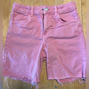 Little Girls H&M pink denim Bermuda shorts 8